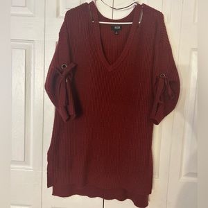 Dress up red knit long sleeve